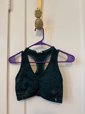 Danskin Now Teal and Black UU Racerback Sports Bra